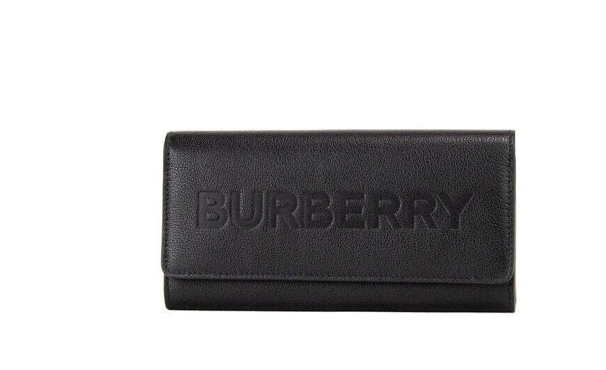 BURBERRY: credit card holder in grained leather - Black