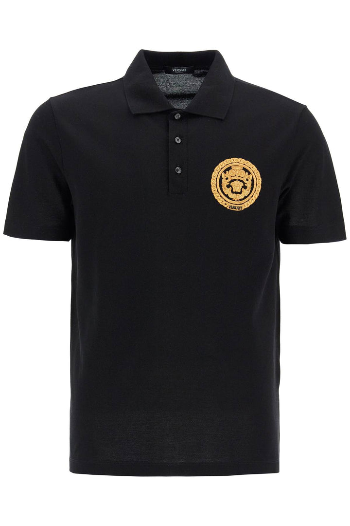 Versace chain crest polo shirt