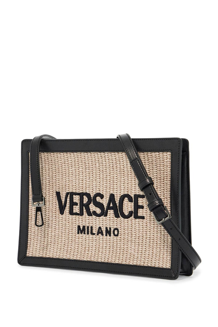 Versace raffia pouch for