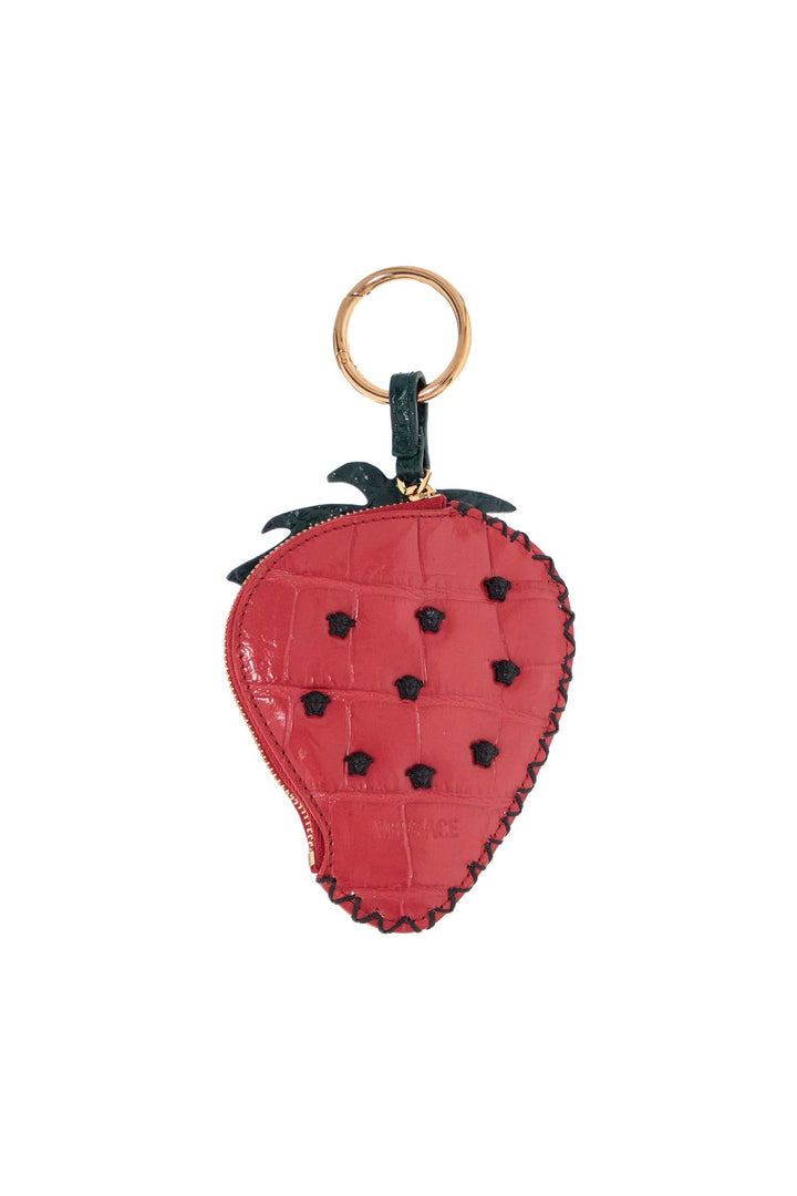 Versace strawberry charm in coconut print leather