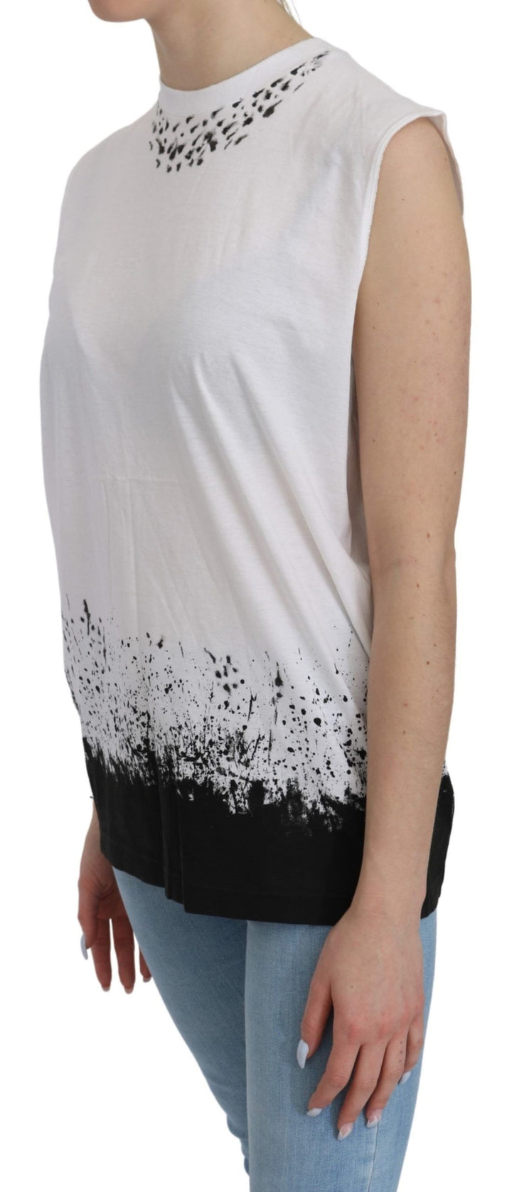 Dsquared² Chic Sleeveless Cotton Crew Neck Top