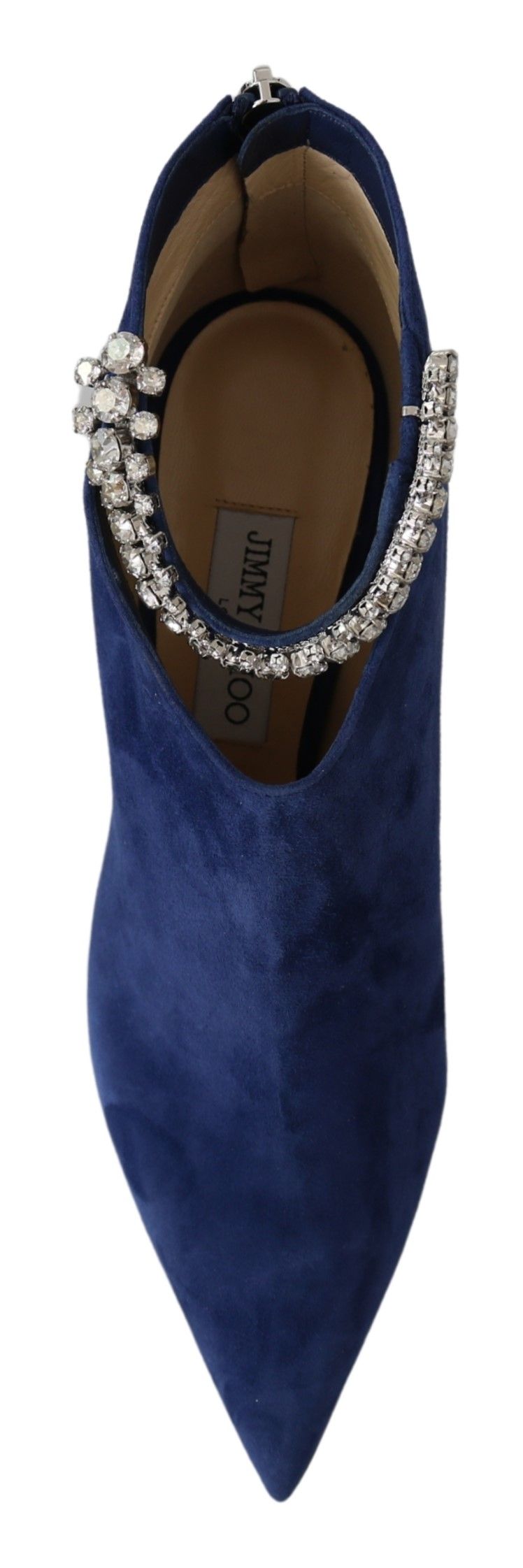 Jimmy Choo Pop Blue Crystal-Strap Heeled Boots