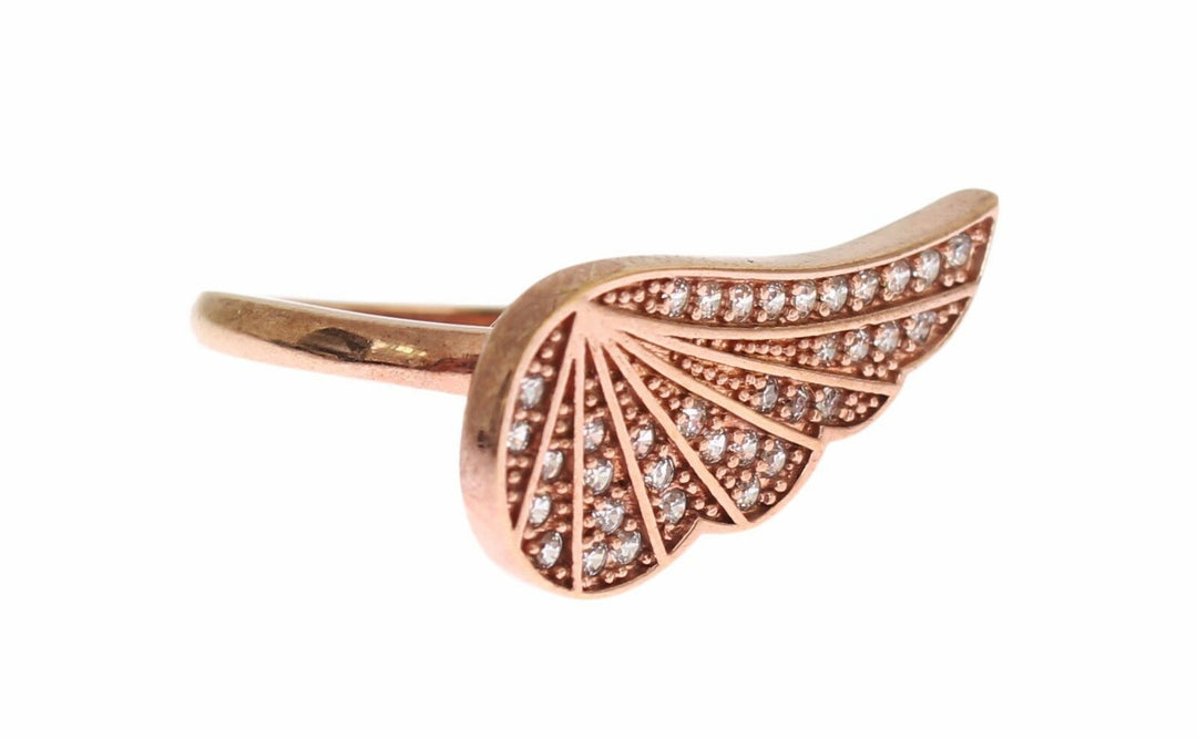 Nialaya Elegant Pink Gold CZ Crystal Ring