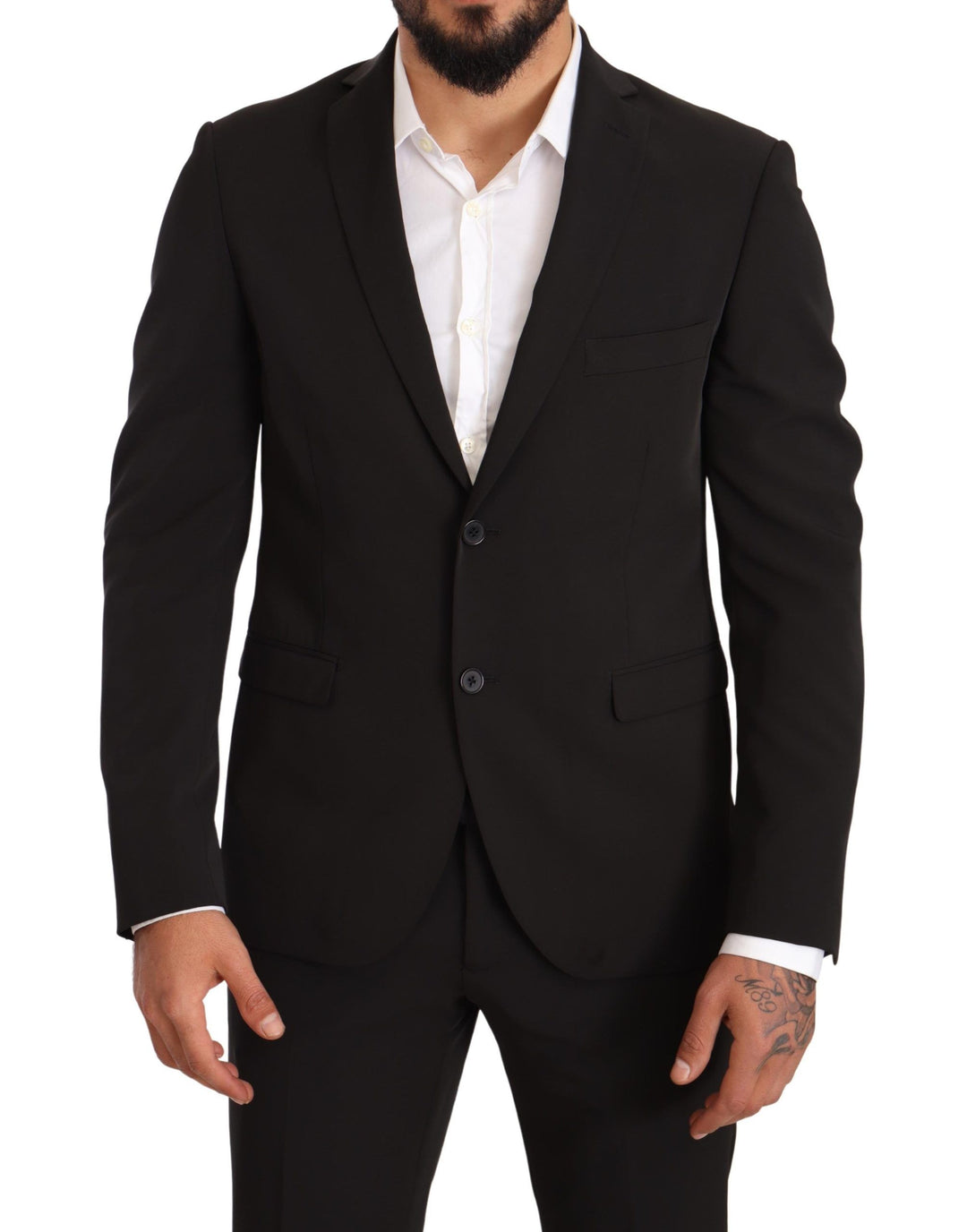 Domenico Tagliente Elegant Black Slim Fit Two-Piece Suit