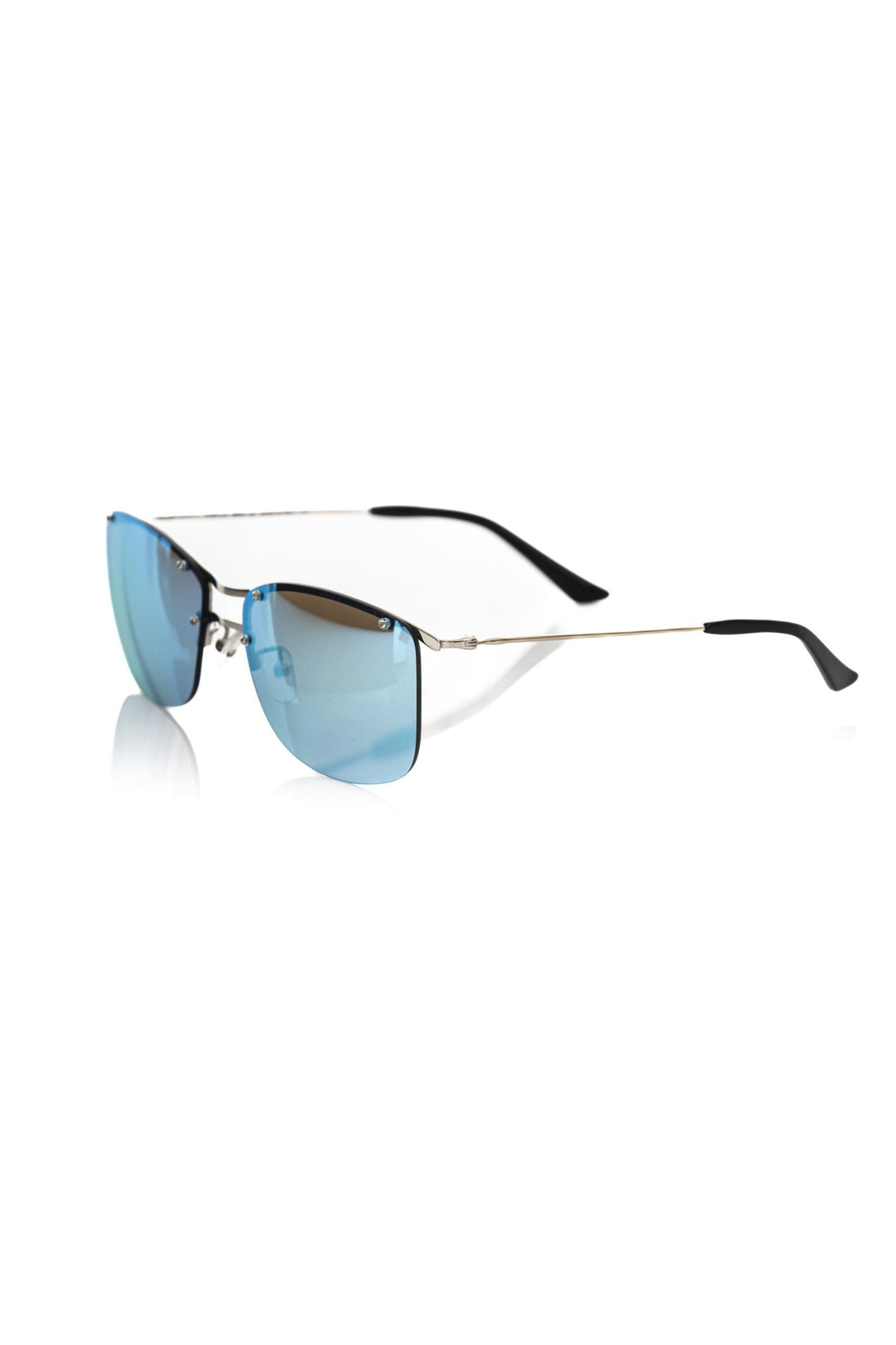 Frankie Morello Silver Metallic Men Sunglass