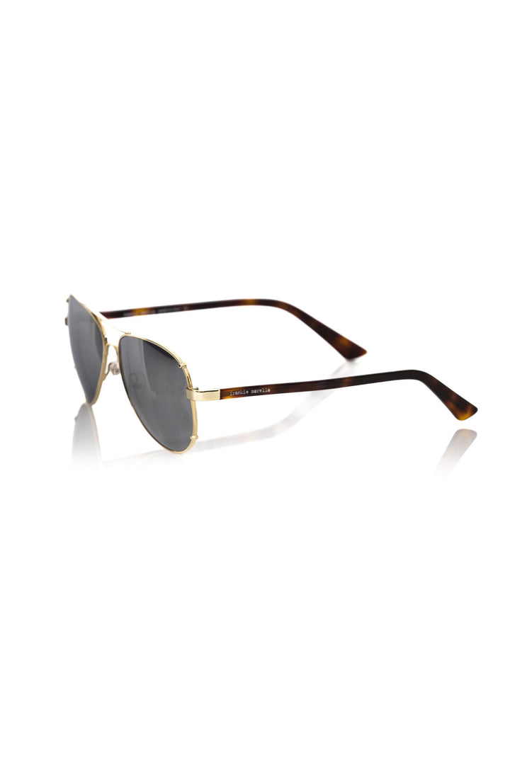 Frankie Morello Gold Metallic Fiber Men Sunglass