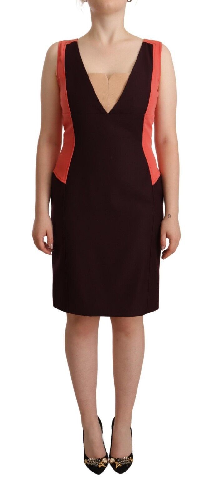 CO|TE Multicolor V-Neck Sleeveless Sheath Dress