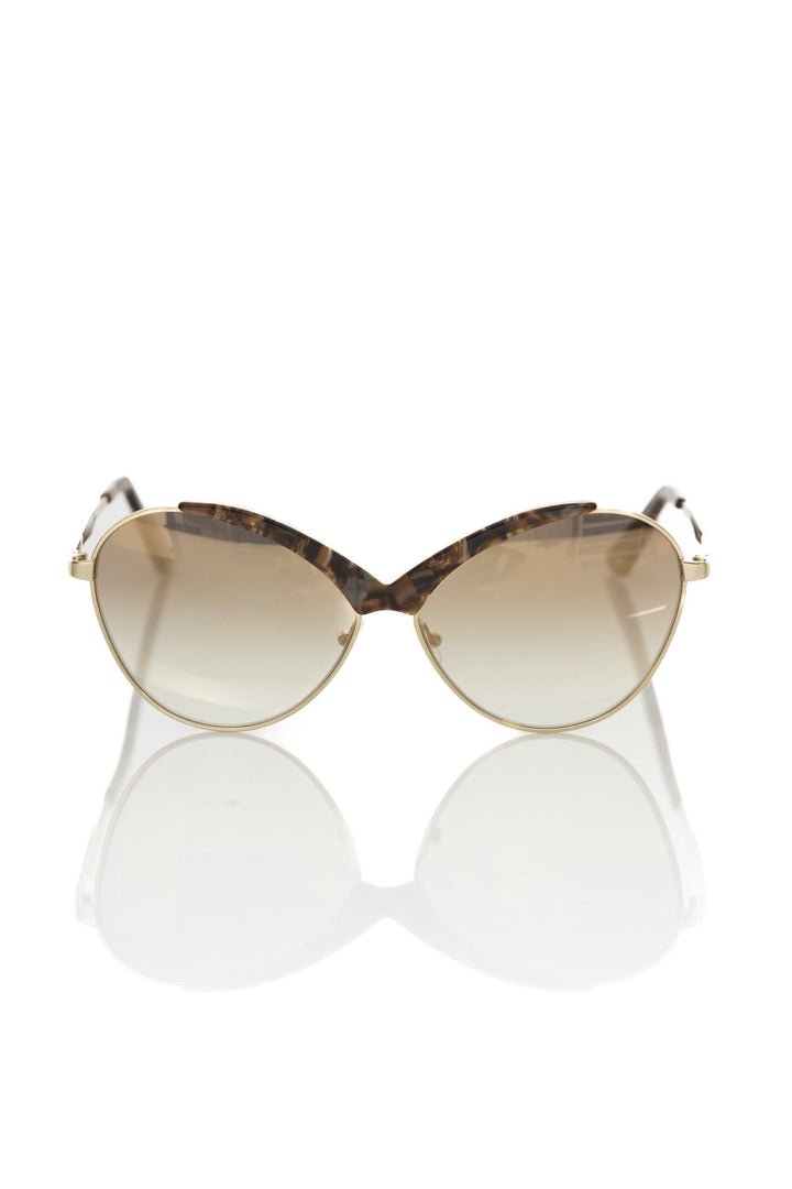 Frankie Morello Beige Metallic Fiber Women Sunglasses