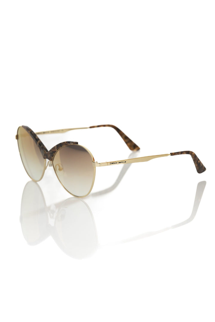 Frankie Morello Beige Metallic Fiber Women Sunglasses