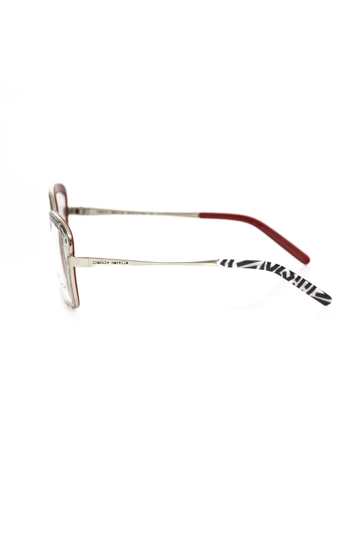 Frankie Morello Chic Zebra Pattern Square Eyeglasses