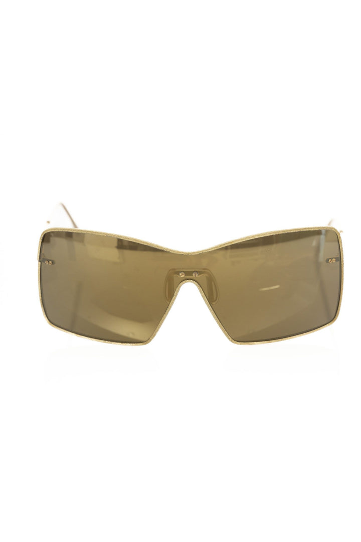 Frankie Morello Gold Metallic Fiber Women Sunglass