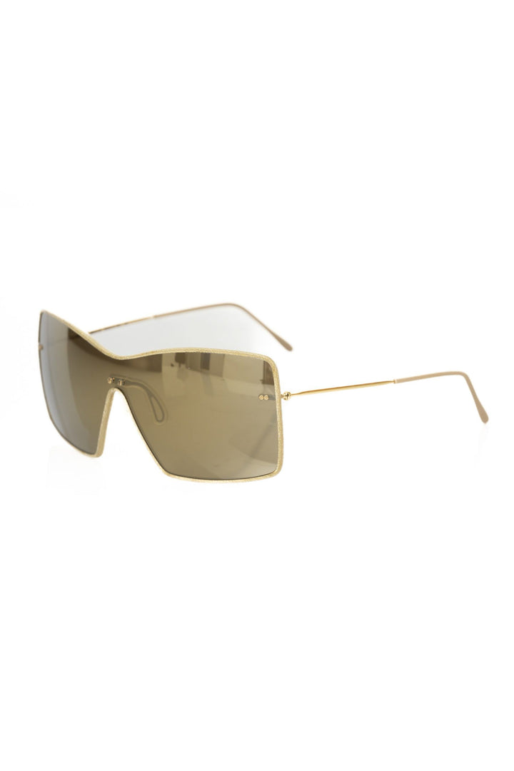 Frankie Morello Gold Metallic Fiber Women Sunglass