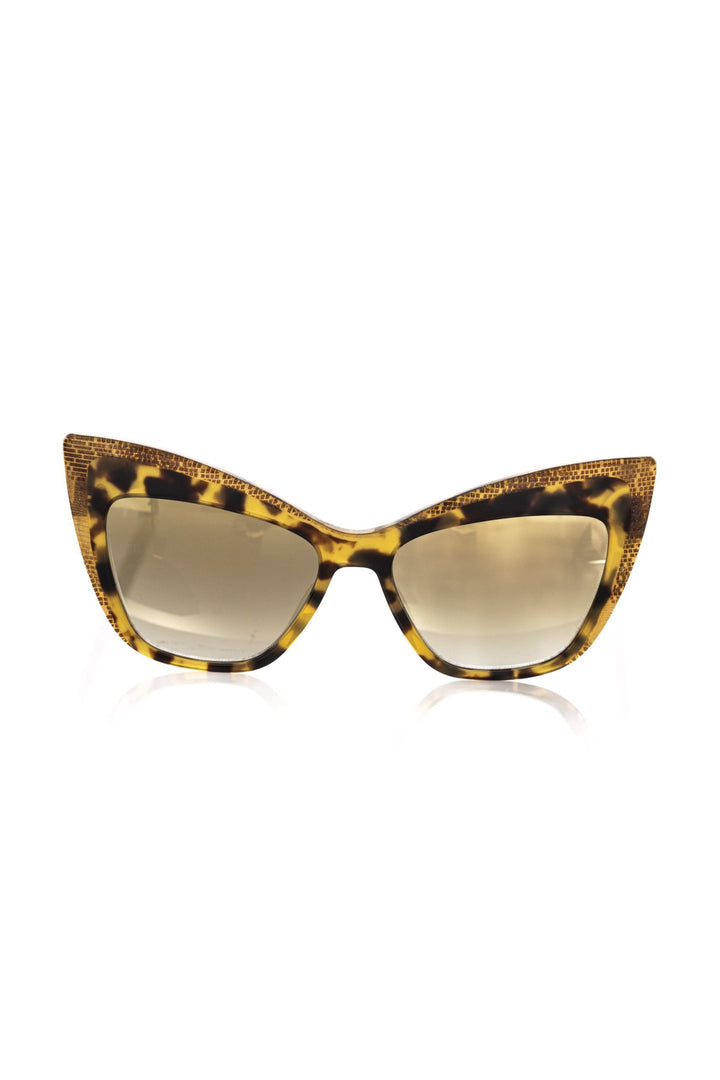 Frankie Morello Yellow Acetate Women Sunglass