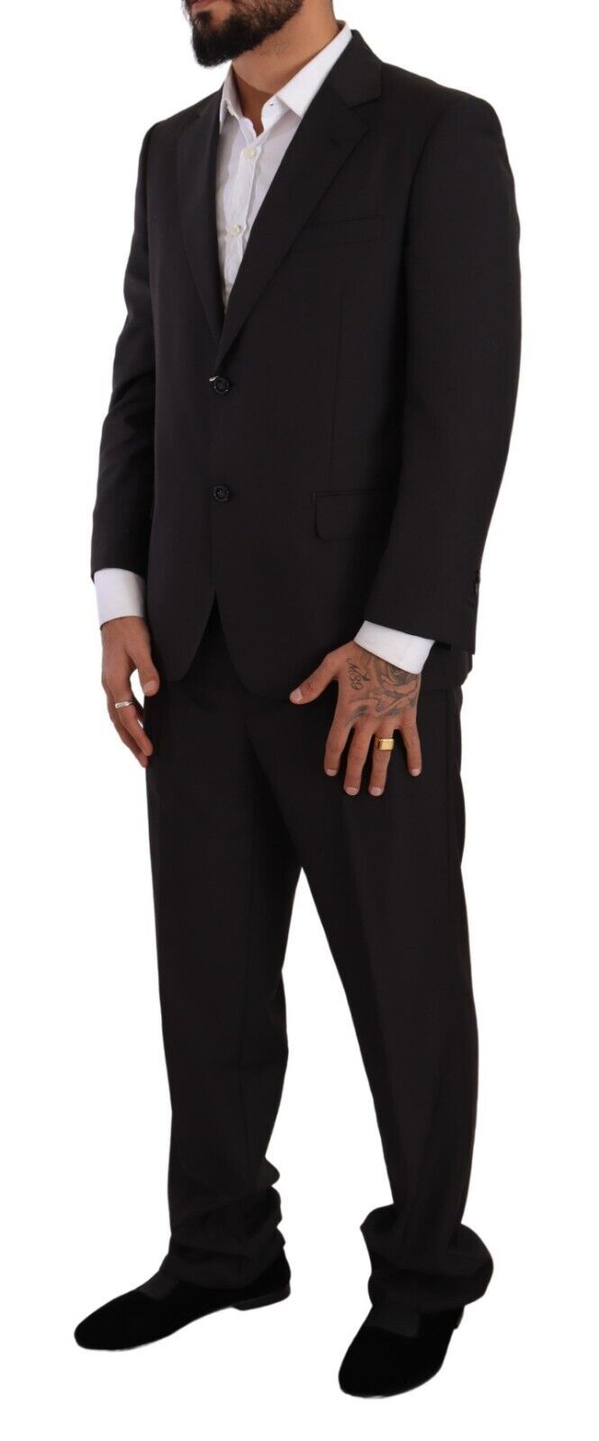 Domenico Tagliente Elegant Dark Grey Two-Piece Suit