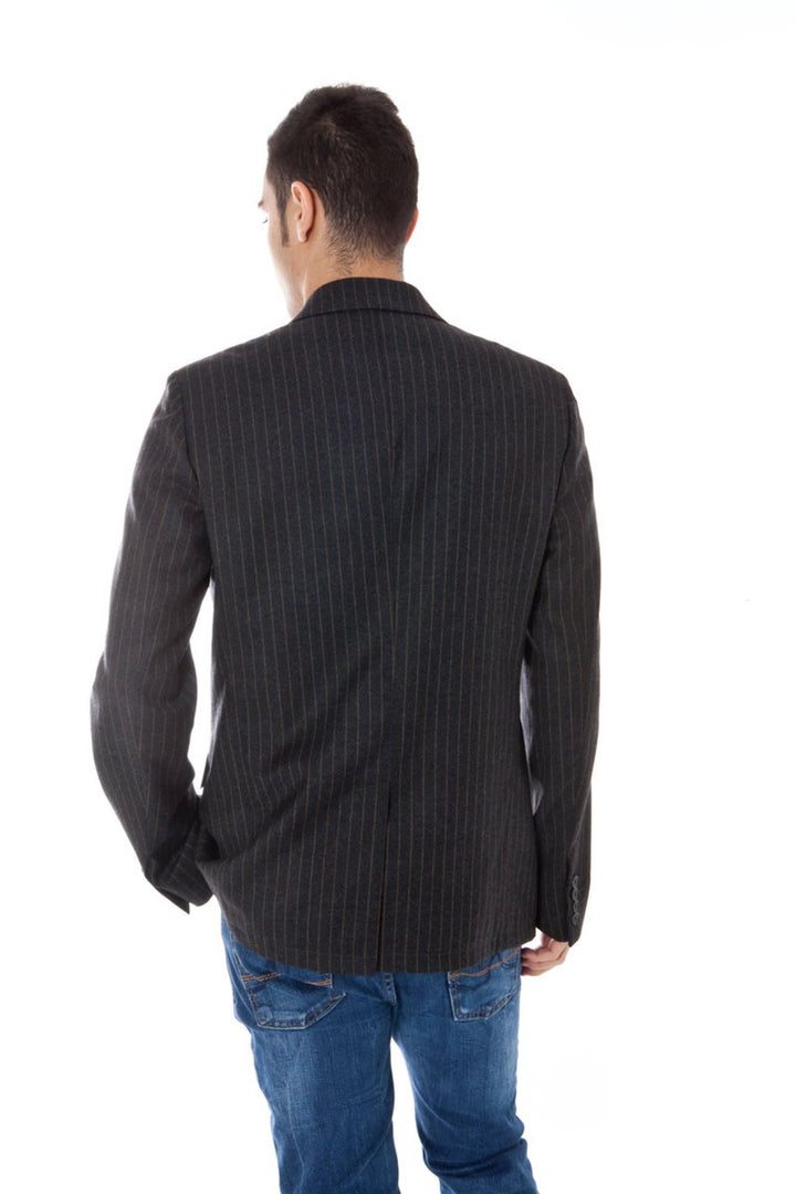 Calvin Klein Elegant Gray Woolen Jacket Classic Style