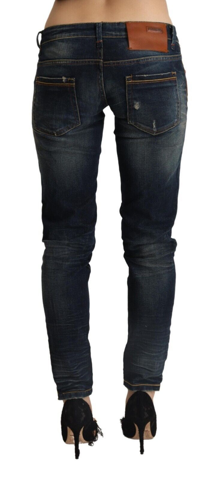 Acht Chic Dark Blue Slim Fit Denim for Style Aficionados