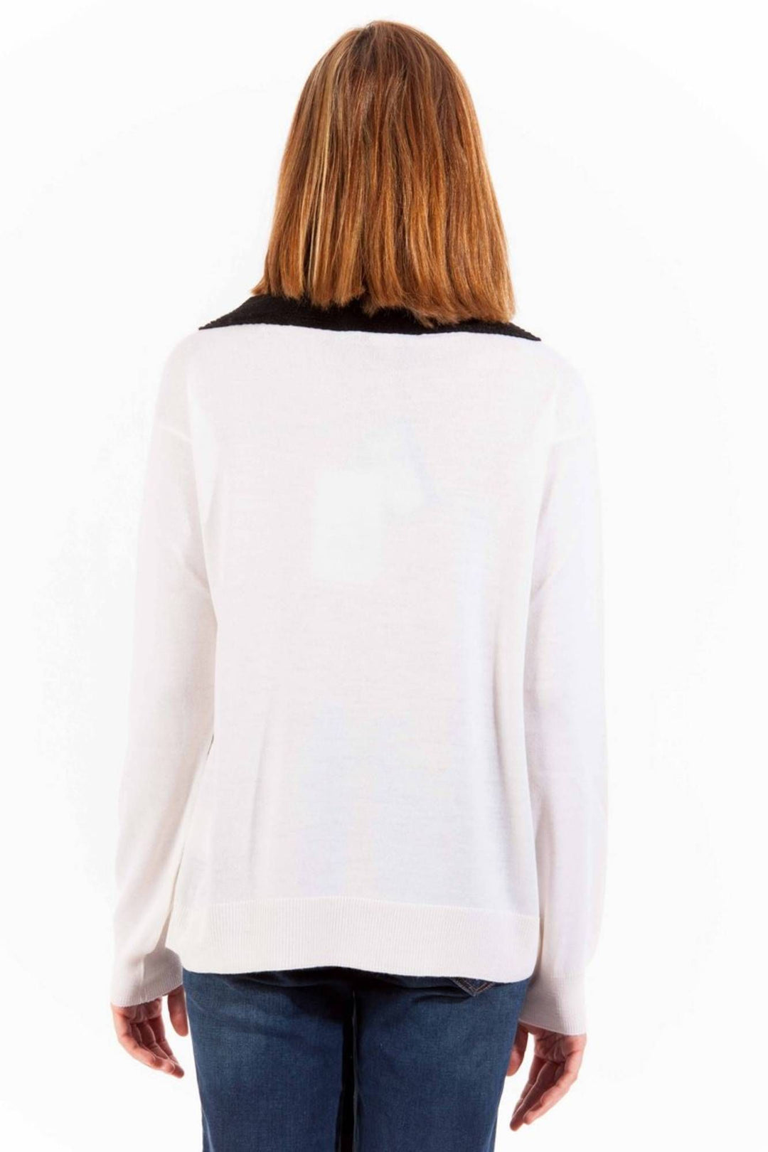 Love Moschino Chic White Wool Sweater with Signature Logo