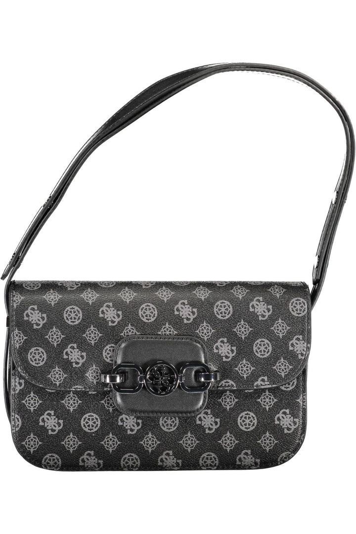 Guess Jeans Chic Black Triple Compartment Shoulder Bag