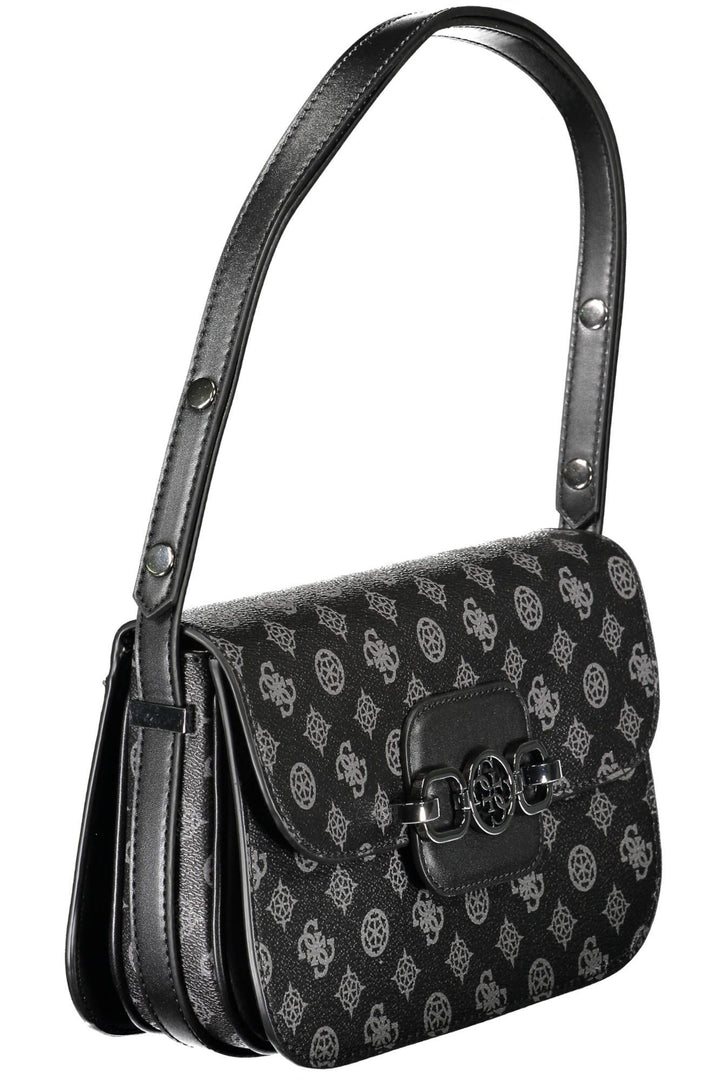 Guess Jeans Chic Black Triple Compartment Shoulder Bag