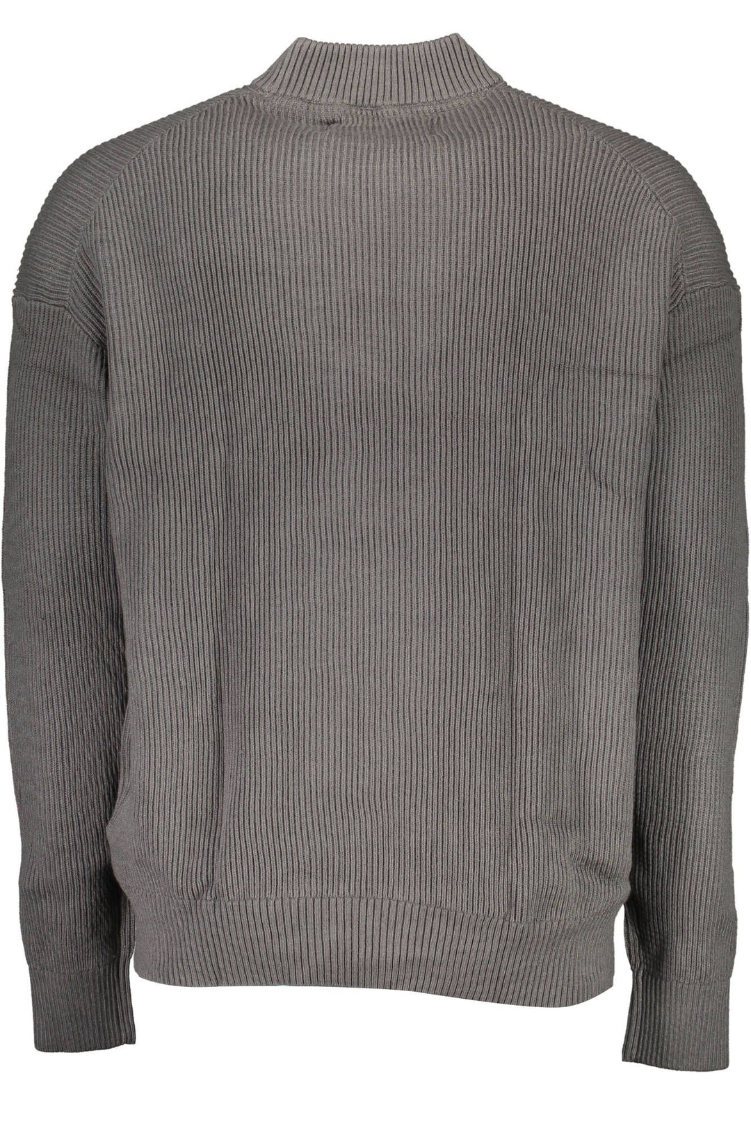 Calvin Klein Elegant Gray Turtleneck with Sleek Embroidery