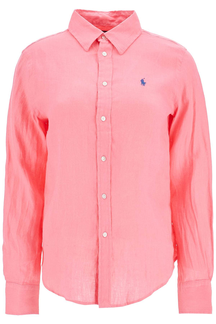 Polo Ralph Lauren slim fit fuchsia linen shirt