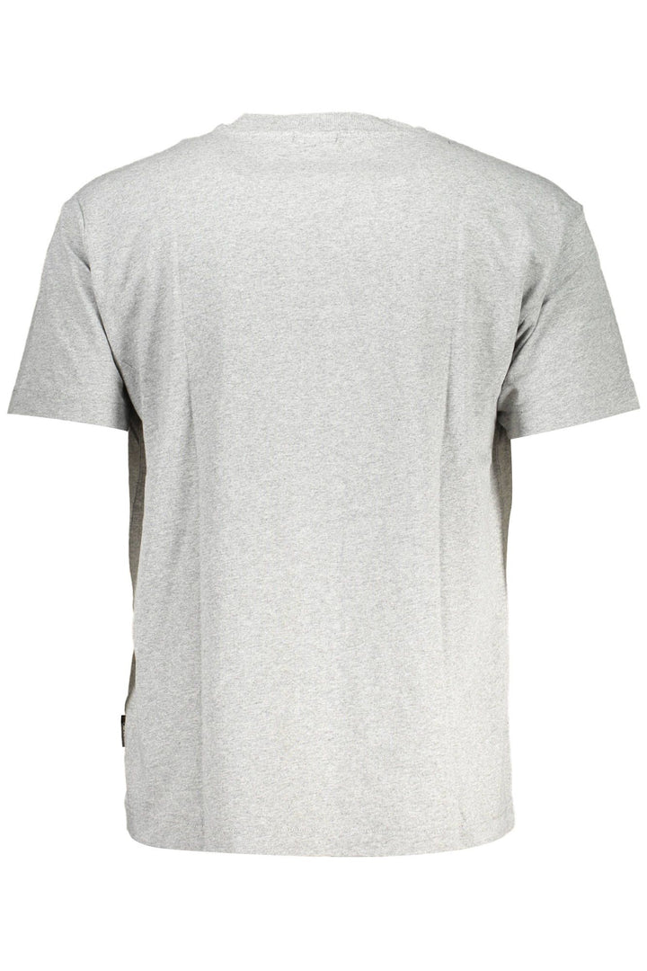 Napapijri Elegant Gray Logo Tee with Timeless Appeal