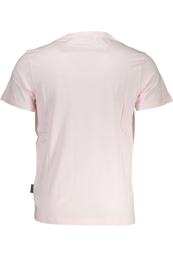 Napapijri Elegant Pink Embroidered Tee for Men