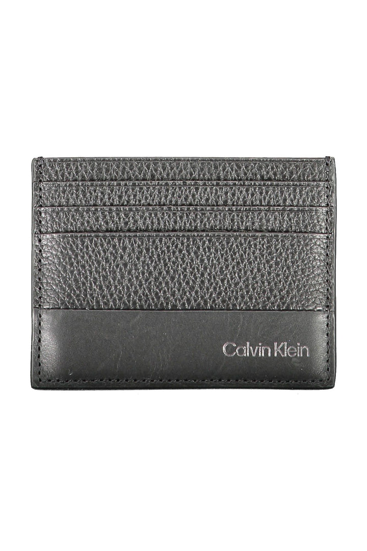 Calvin Klein Sleek Leather Card Holder in Timeless Black