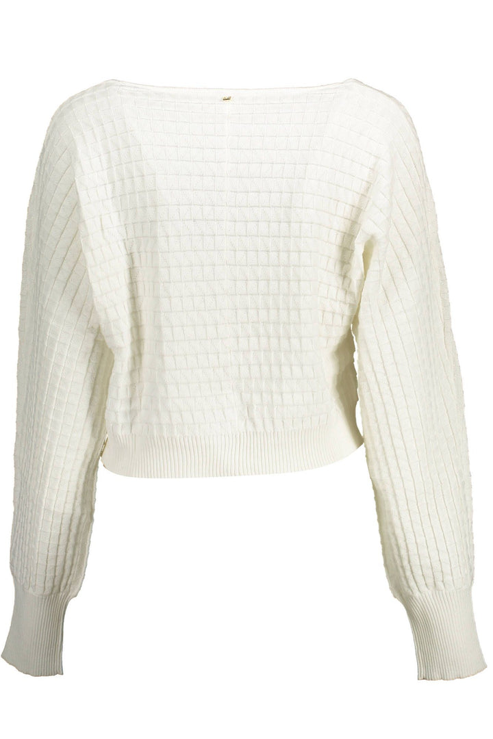 Kocca Chic White Long-Sleeved V-Neck Shirt