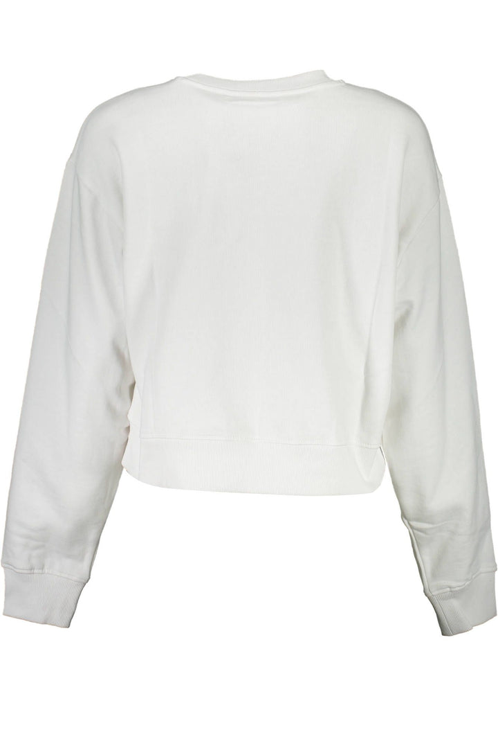 Guess Jeans Chic White Cotton Sweatshirt with Logo Print