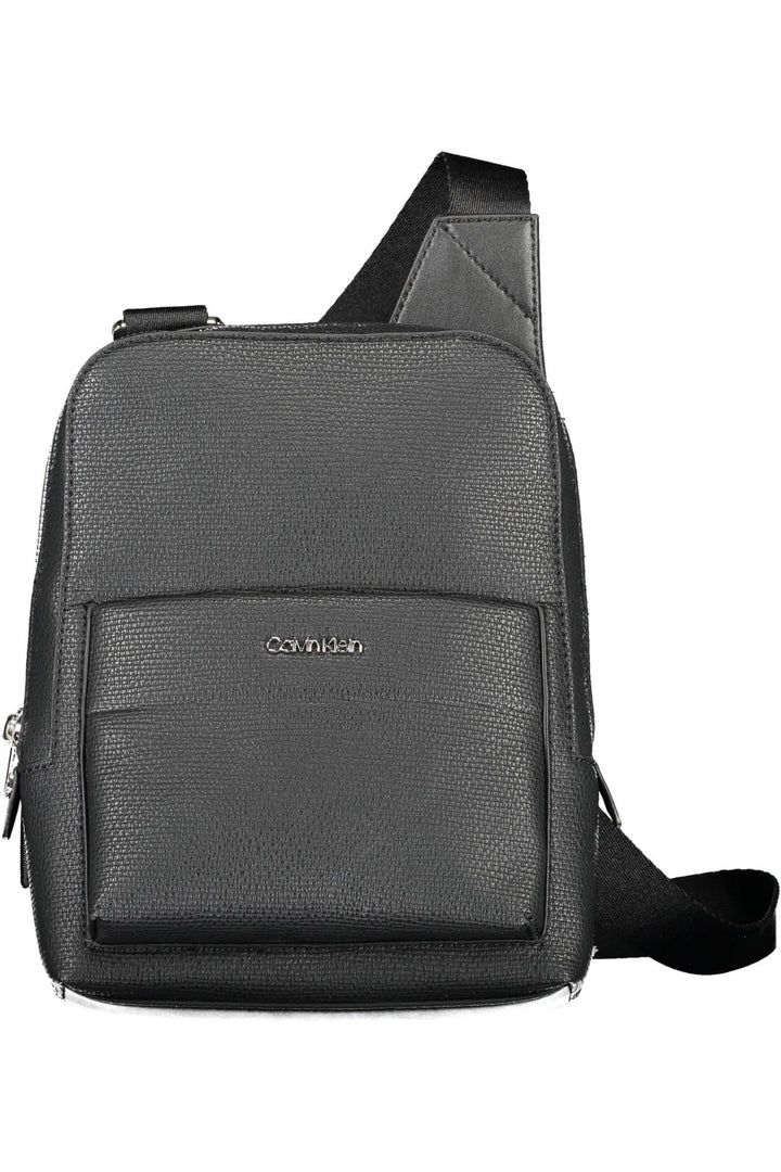 Calvin Klein Sleek Black Shoulder Bag with Contrasting Details