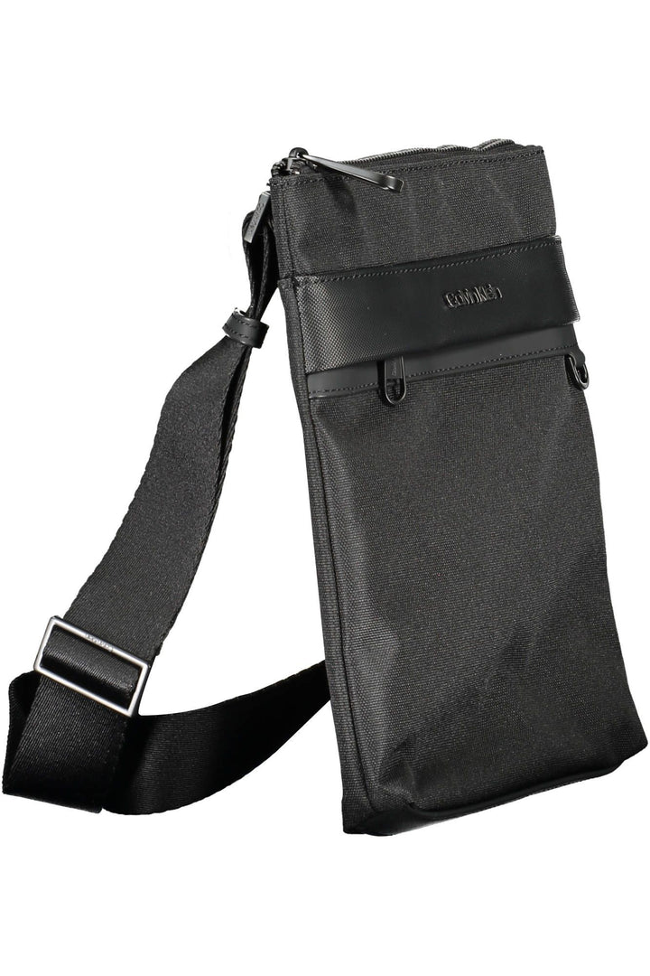 Calvin Klein Sleek Black Shoulder Bag with Contrasting Details