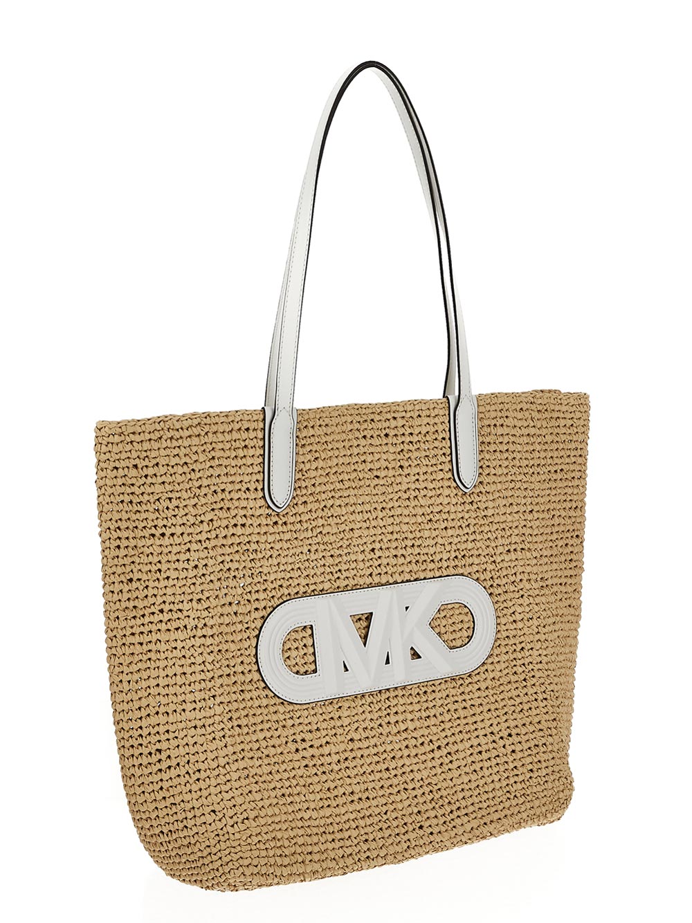 Michael Kors Eliza Extra-Large Empire Logo Straw Tote Bag