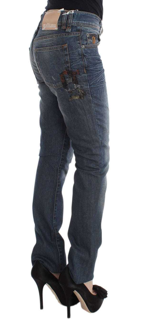 John Galliano Chic Slim Fit Blue Jeans