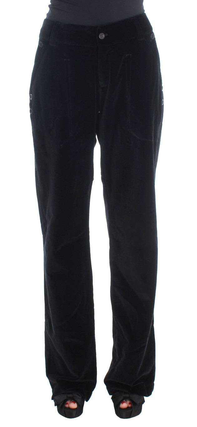 Ermanno Scervino Chic Black Straight Fit Cotton Jeans