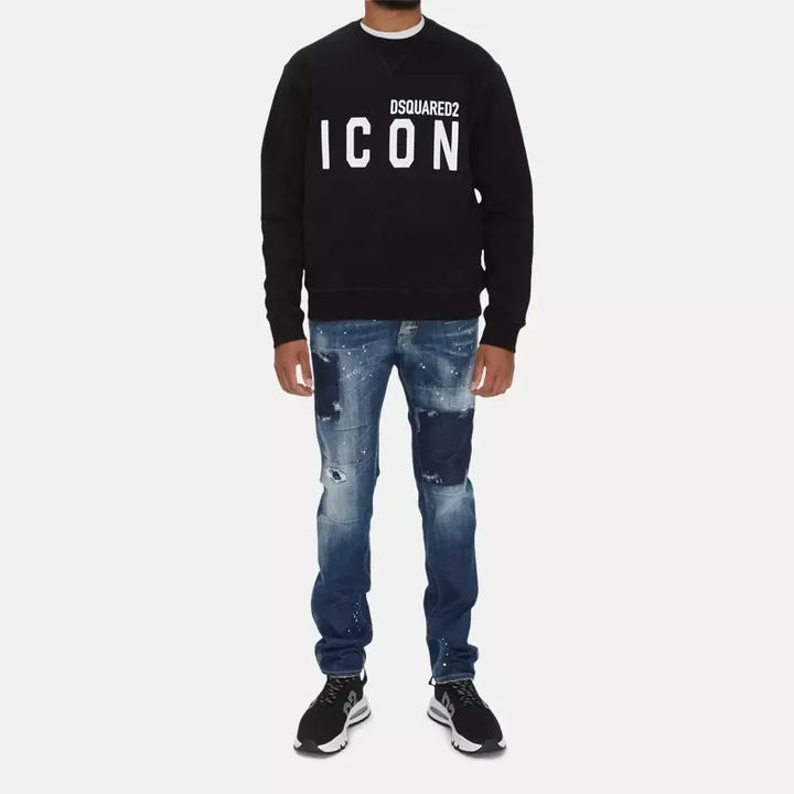 Dsquared² Chic Black Cotton Logo Sweatshirt