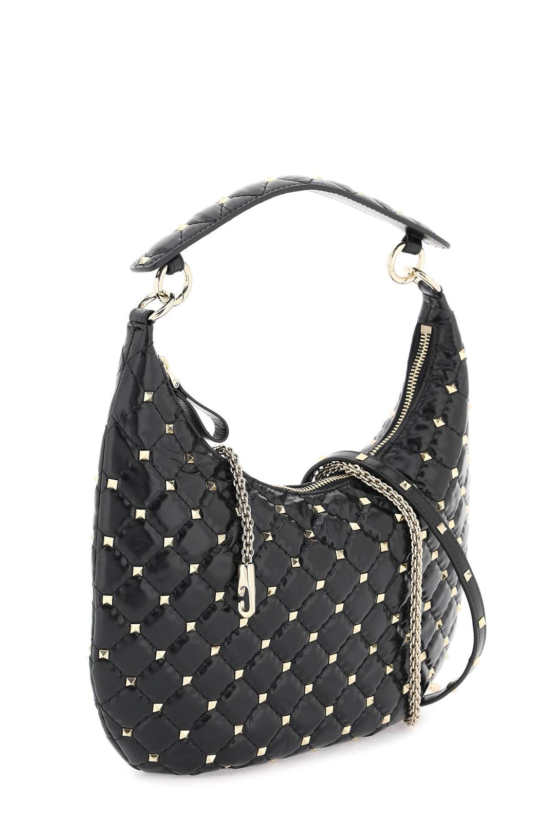 Valentino Garavani small leather 'rockstud spike' hobo bag