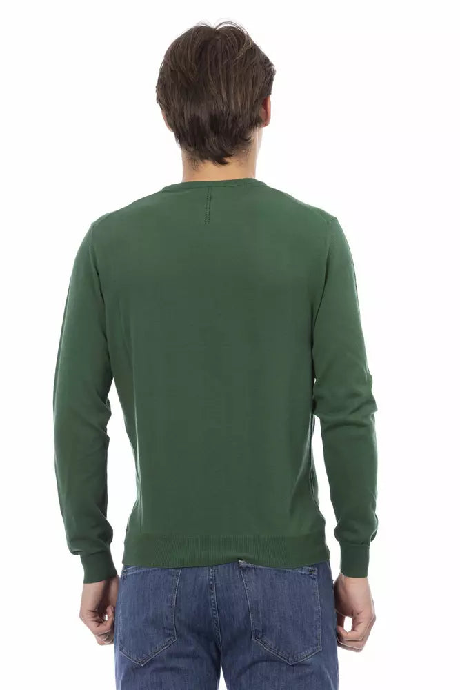 Baldinini Trend Green Cotton Men Sweater