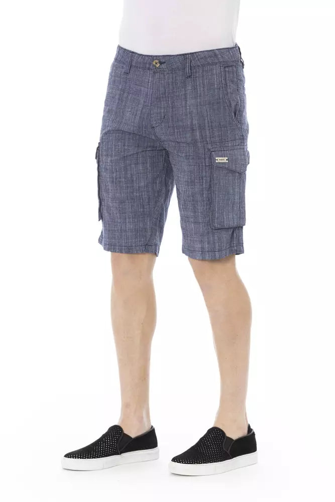 Baldinini Trend Blue Cotton Men Cargo Short