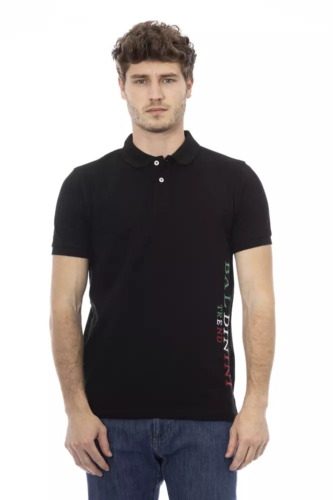 Baldinini Trend Black Cotton Men Polo Shirt