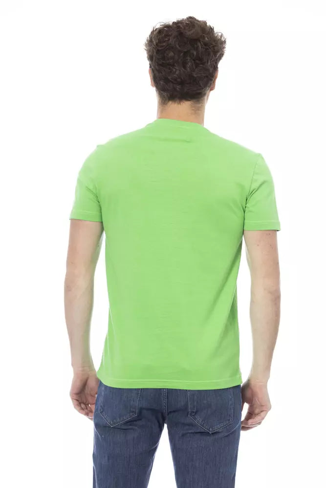 Baldinini Trend Green Cotton Tee with Chic Front Print