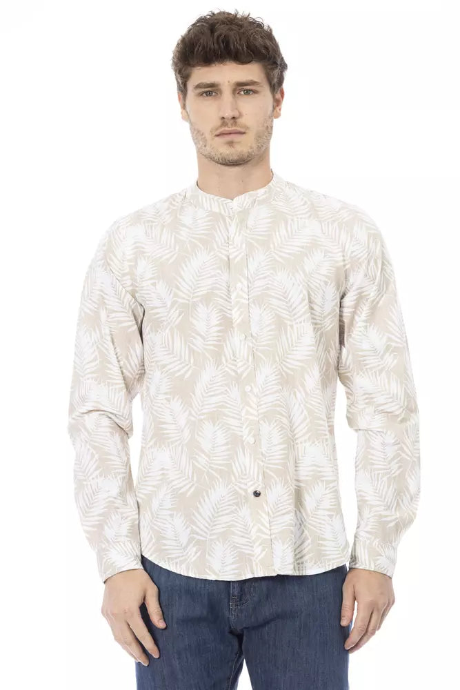 Baldinini Trend Beige Cotton Men Shirt