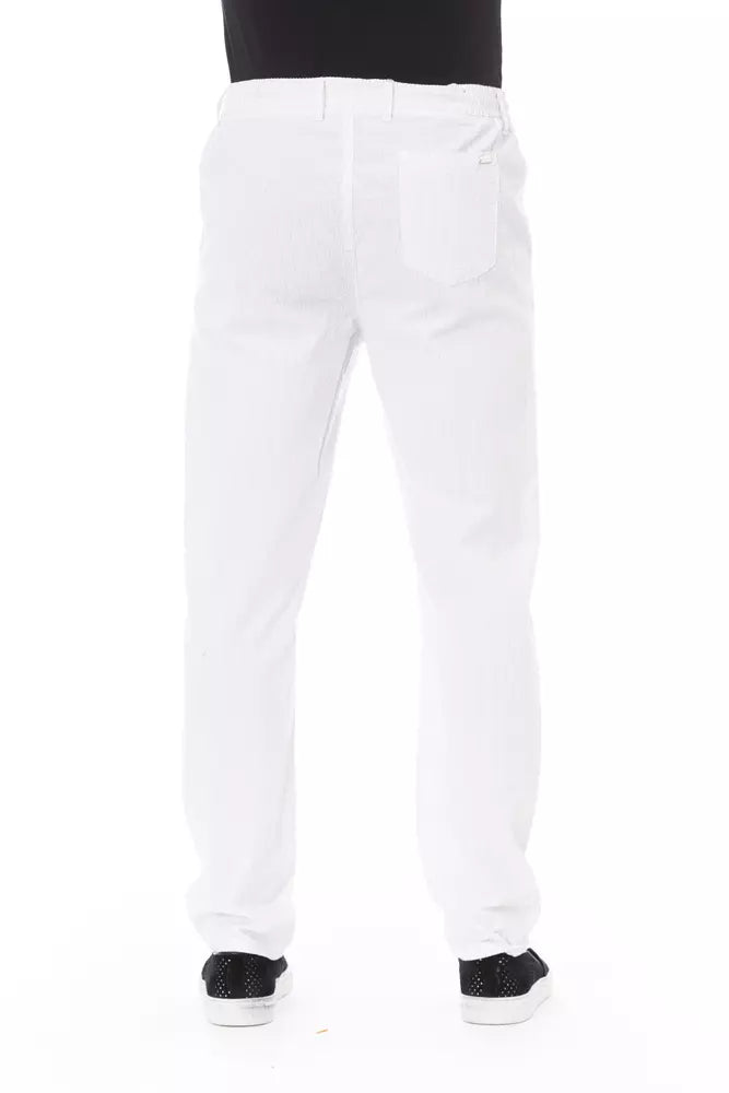 Baldinini Trend White Cotton Men Trouser