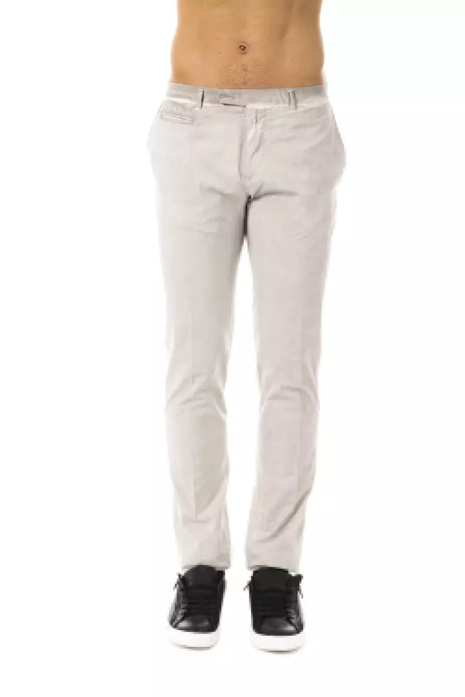 Uominitaliani Gray Cotton Men's Casual Pant