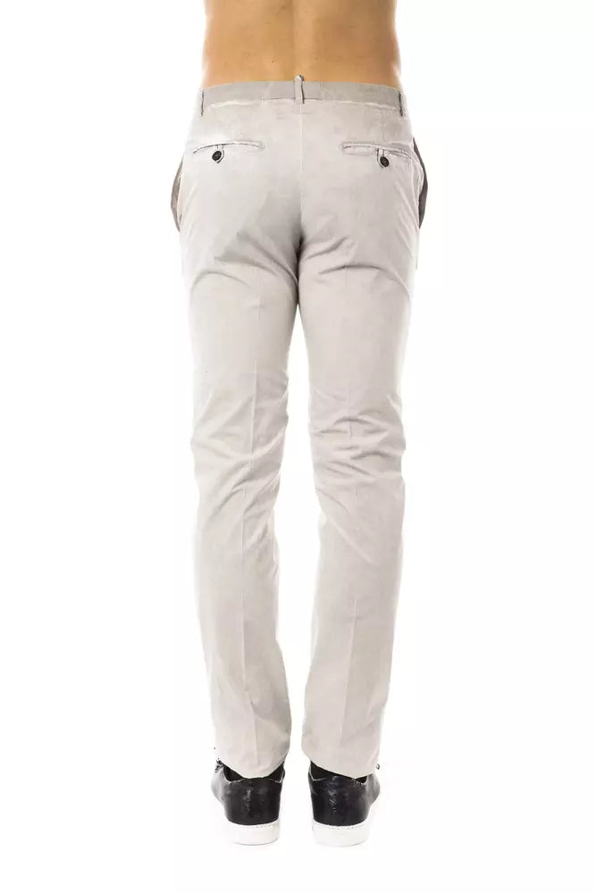 Uominitaliani Gray Cotton Men's Casual Pant