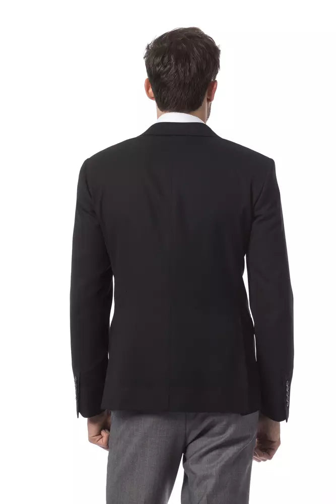 Billionaire Italian Couture Black Wool Men Blazer