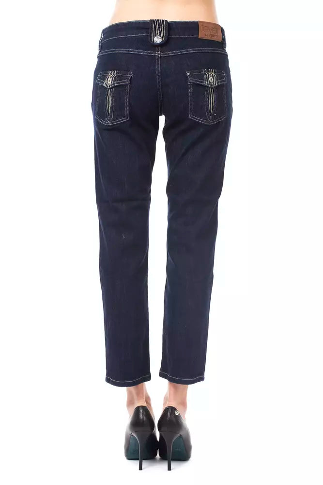 Ungaro Fever Blue Cotton Women's Capri Jeans