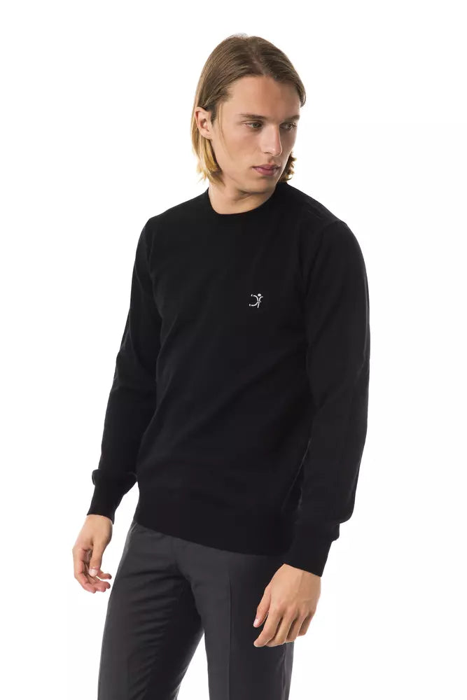 Uominitaliani Black Merino Men Sweater