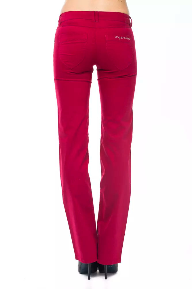 Ungaro Fever Red Cotton Women Pants