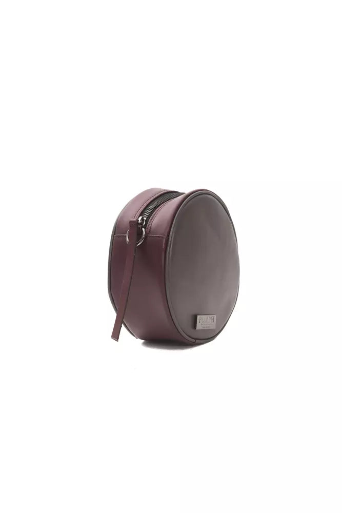 Pompei Donatella Chic Burgundy Small Oval Crossbody Bag